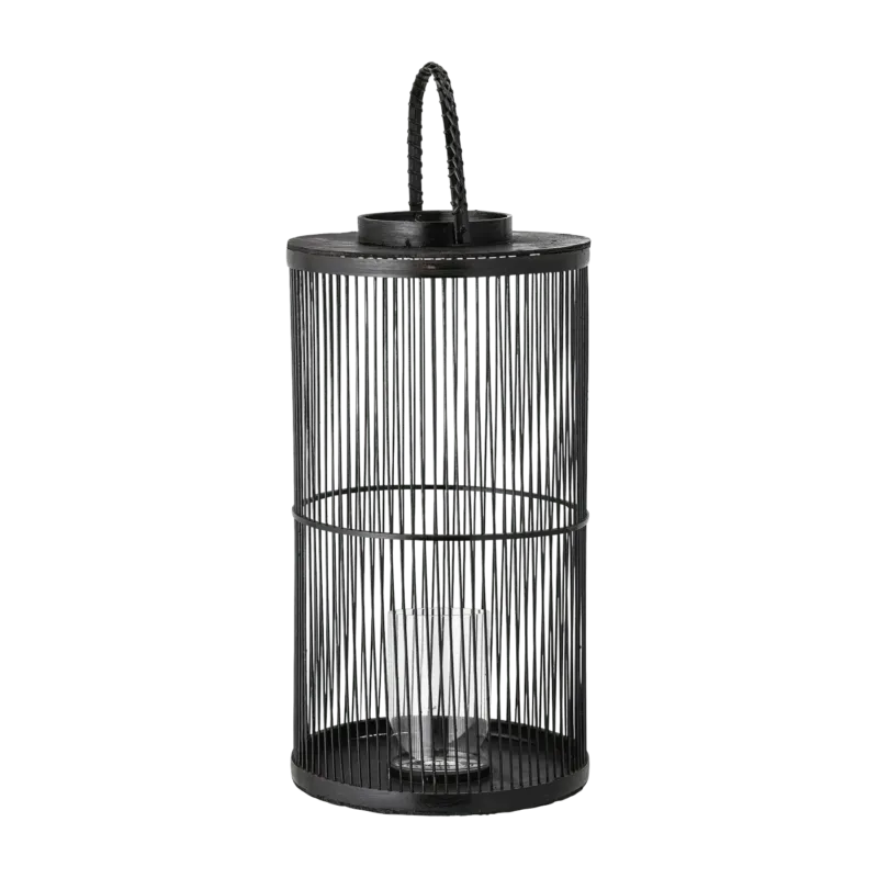 Lanterne Effie Avec Verre Bambou Noir - Bloomingville - The Cool Republic