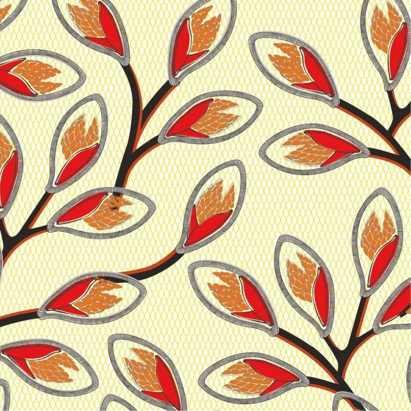 Lé de papier peint orange Nyambura - MUES Design - The Cool Republic