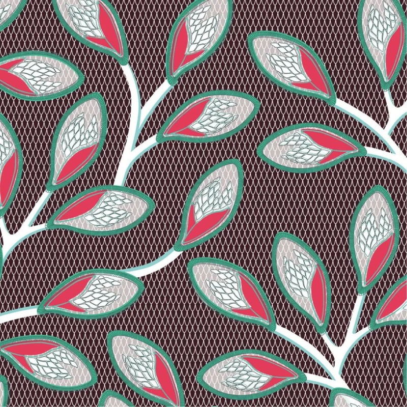 Lé de papier peint rouge Nyambura - MUES Design - The Cool Republic