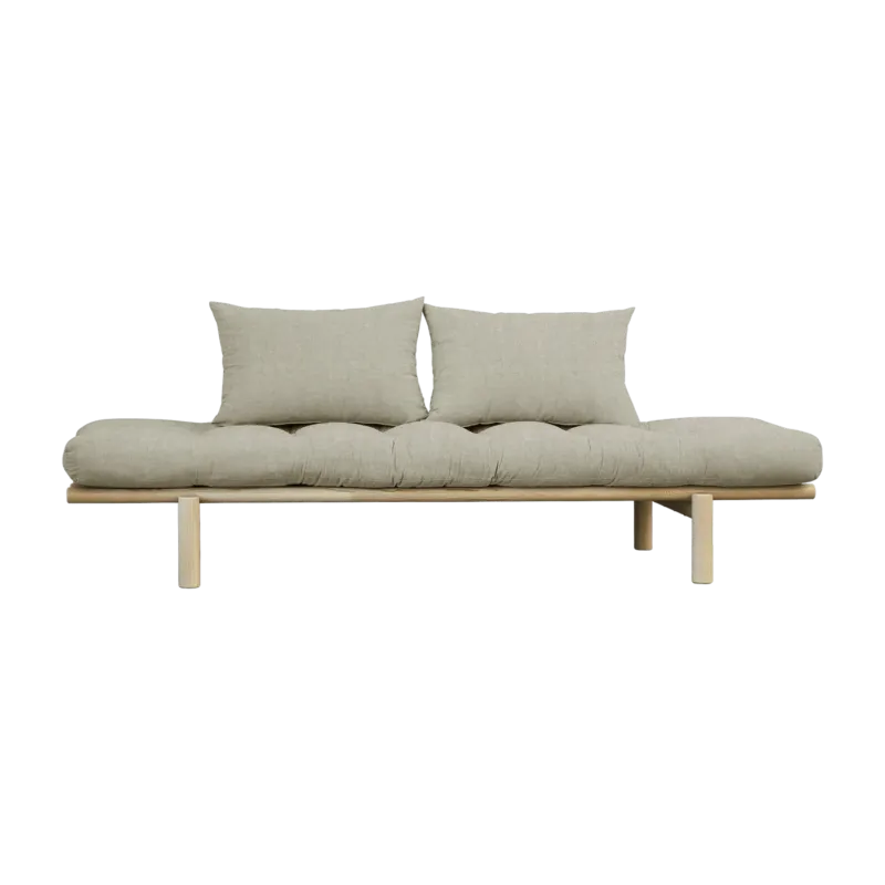 Lit de jour en bois clair et matelas lin Pace - Karup Design - The Cool Republic