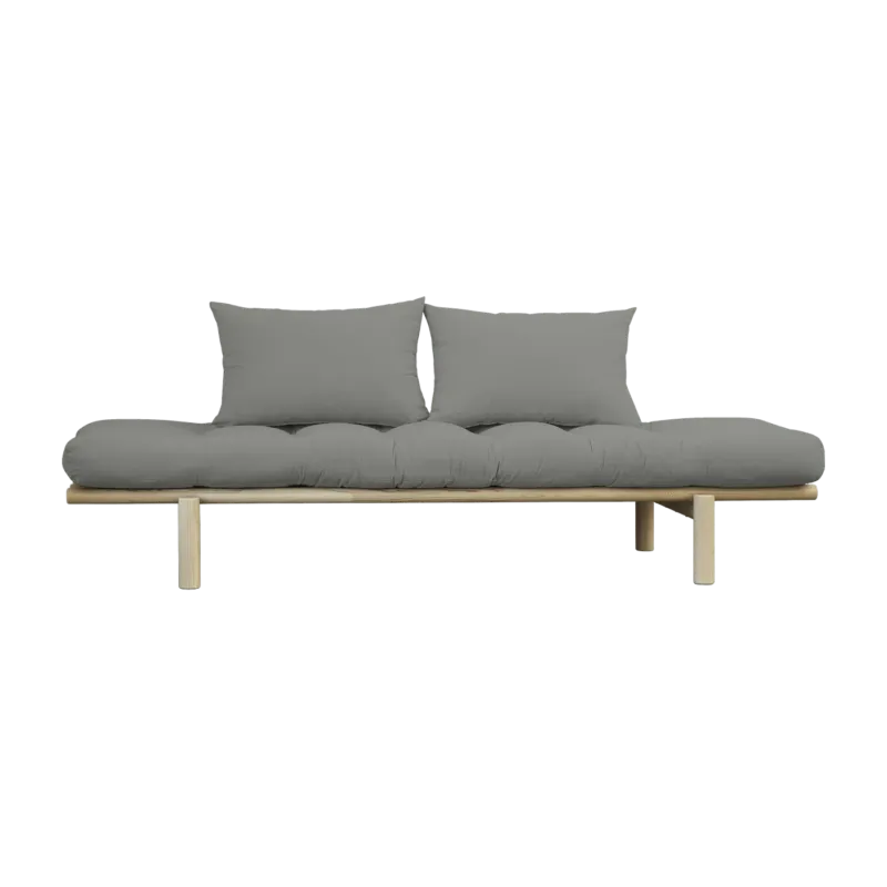 Lit de jour en bois naturel et matelas gris Pace - Karup Design - The Cool Republic