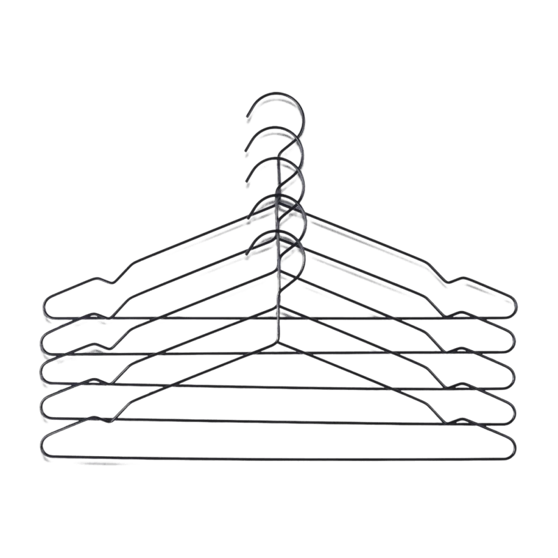 Lot de 5 cintres en acier anodisé noirs Hang - HAY - The Cool Republic
