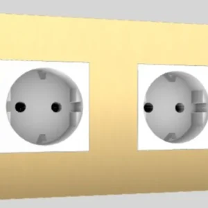 Prise double 2G socket doré et blanc - Buster & Punch
