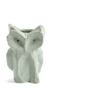 Vase hibou en grès bleu clair 12cm Après Minuit - Serax