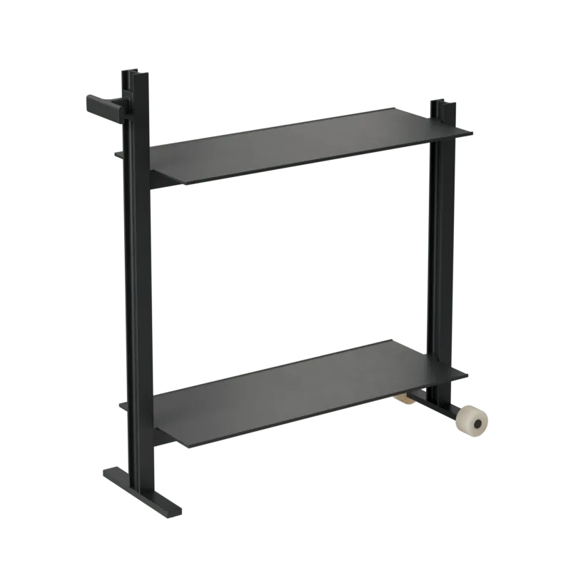 Meuble d'appoint en aluminium noir 24x74,5x77,5cm Museum trolley - String Furniture - The Cool Republic