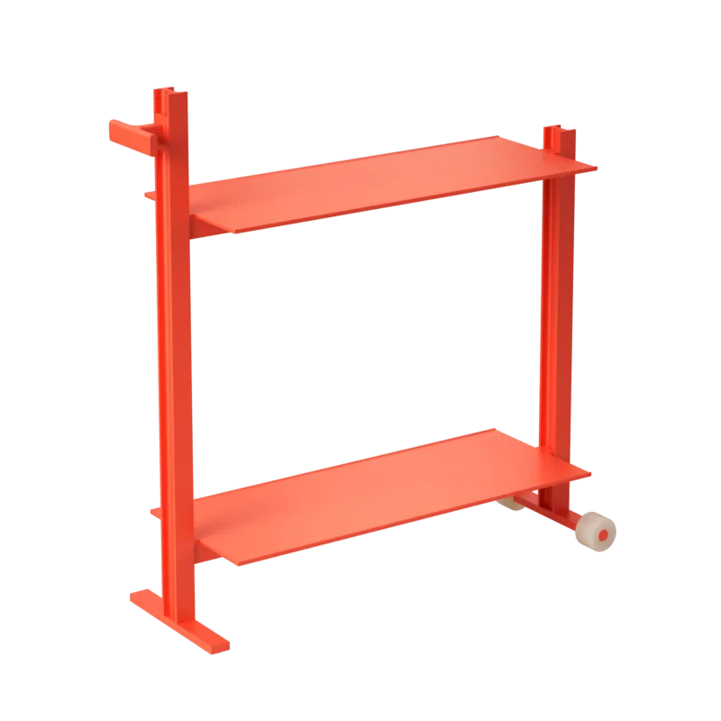 Meuble d'appoint en aluminium orange 24x74,5x77,5cm Museum trolley - String Furniture - The Cool Republic