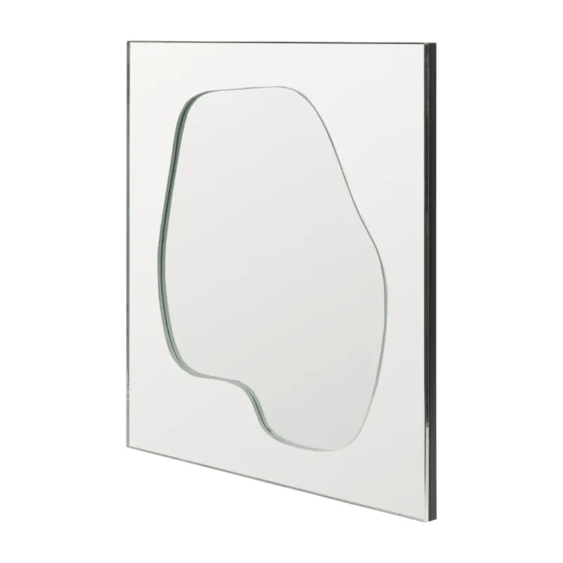 Miroir asymétrique en verre et support en zinc plaqué argent 45x1,7cm Folia - Ferm living - The Cool Republic