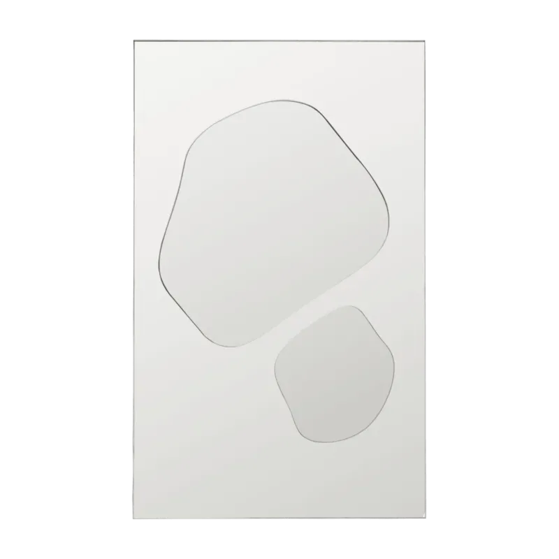 Miroir asymétrique en verre et support en zinc plaqué argent 50x1,7x82cm Folia - Ferm living - The Cool Republic