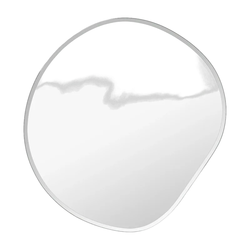 Miroir aux formes organiques chrome foncé 50 cm Pond - Ferm Living - The Cool Republic