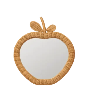 Miroir en rotin tressé naturel 40 x 45 cm Apple - Ferm Living - The Cool Republic