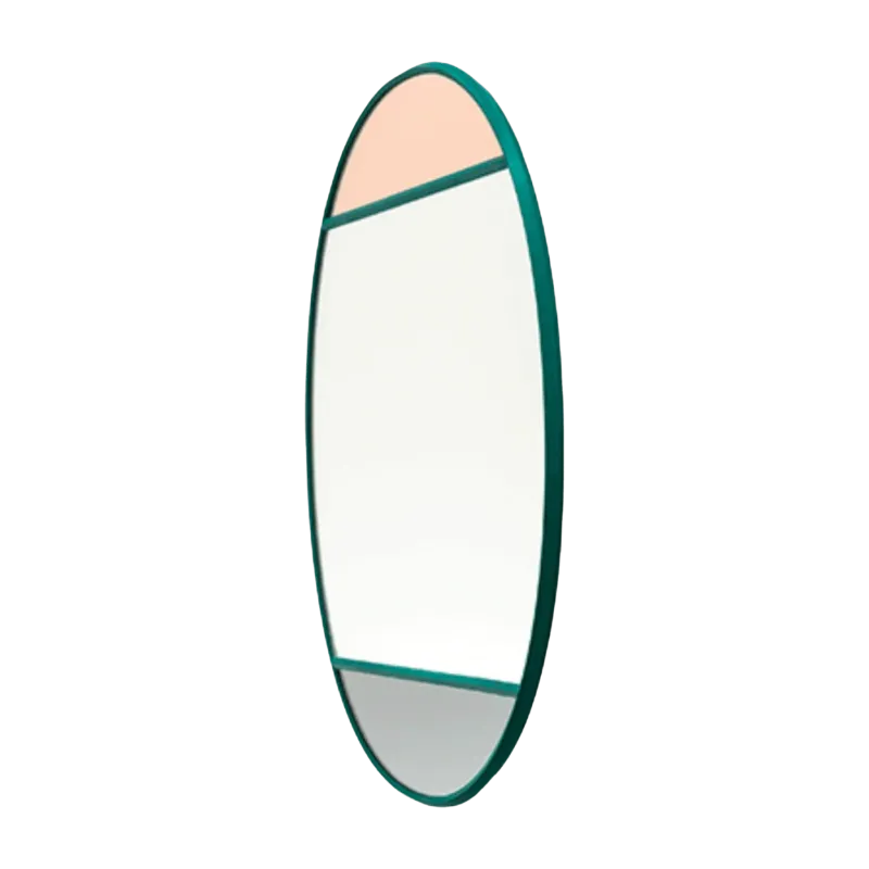 Miroir oval cadre vert 60x50 cm Vitrail - Magis - The Cool Republic