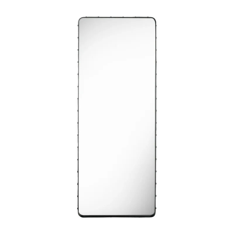 Miroir rectangulaire en cuir noir à suspendre 70x180 cm Adnet - Gubi - The Cool Republic