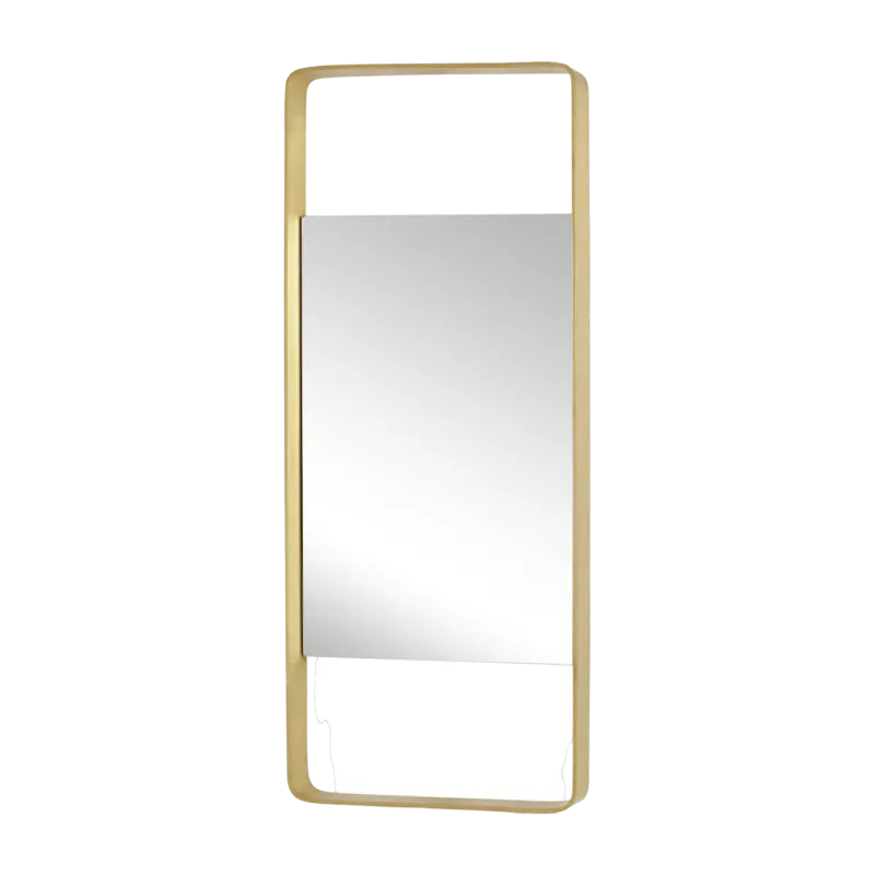 Miroir rectangulaire en laiton 76 x 31 cm - Hübsch - The Cool Republic