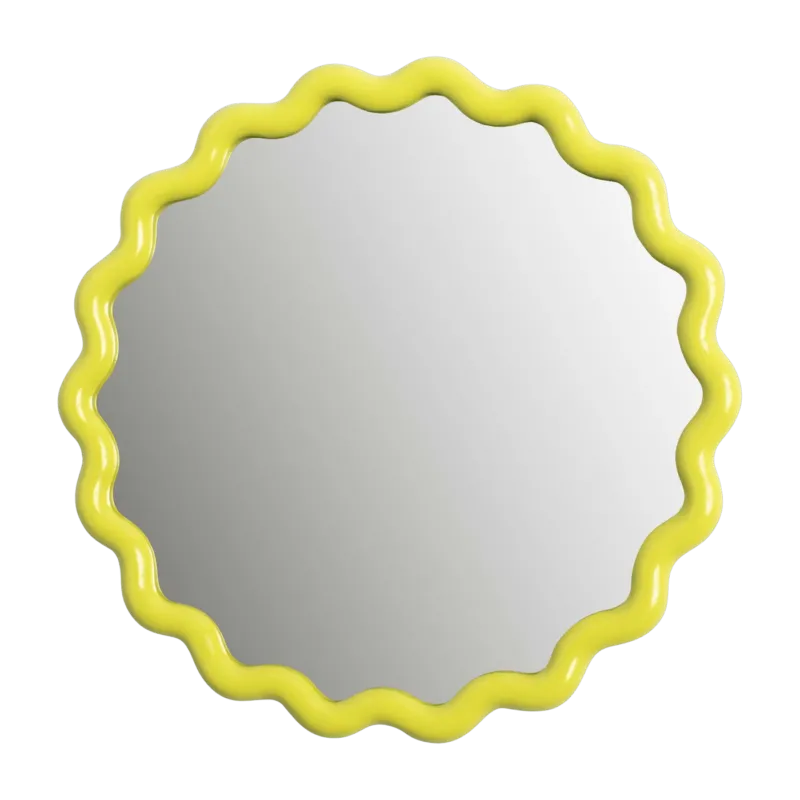 Miroir rond zigzag jaune - &Klevering - The Cool Republic