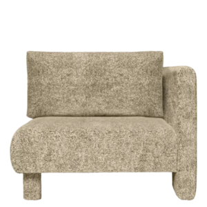 Module d'angle de canapé avec accoudoir en velours poppy beige et noir R Dase - Ferm Living - The Cool Republic