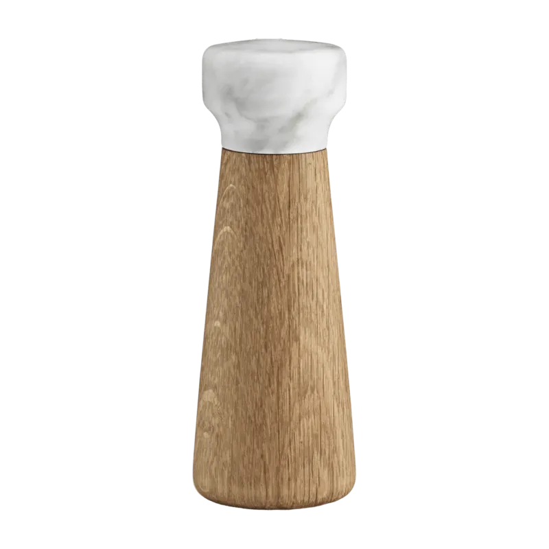 Moulin à sel en chêne naturel et marbre blanc 18 cm Craft Oak/blanc - Normann Copenhagen - The Cool Republic