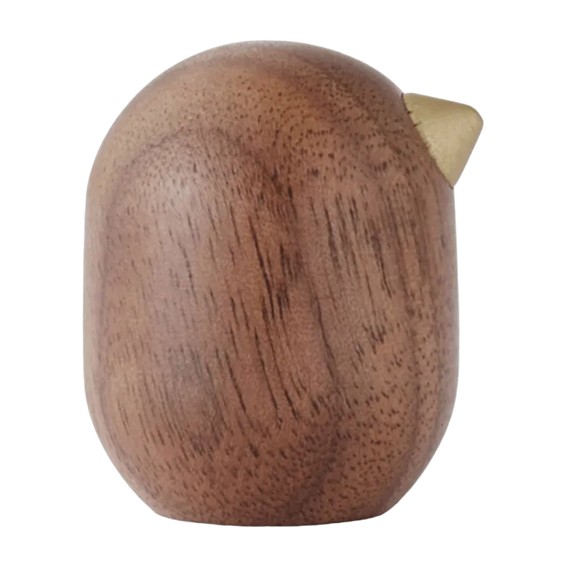 Oiseau en bois 3 cm noyer Little Bird Walnut - Normann Copenhagen - The Cool Republic