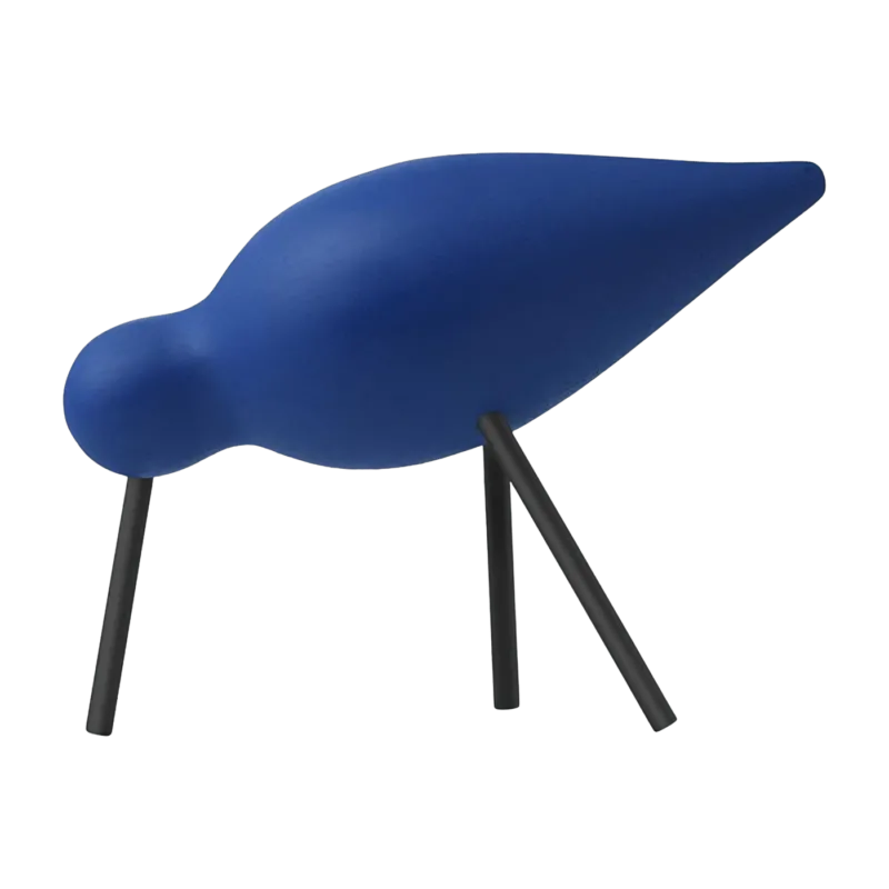 Oiseau en chêne bleu et pieds en acier noirs M Shorebird bleu - Normann Copenhagen - The Cool Republic