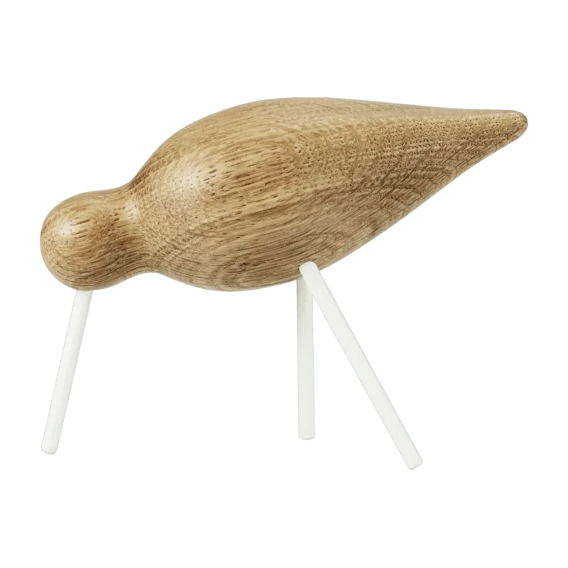 Oiseau en chêne et pieds en acier blanc M Shorebird blanc - Normann Copenhagen - The Cool Republic