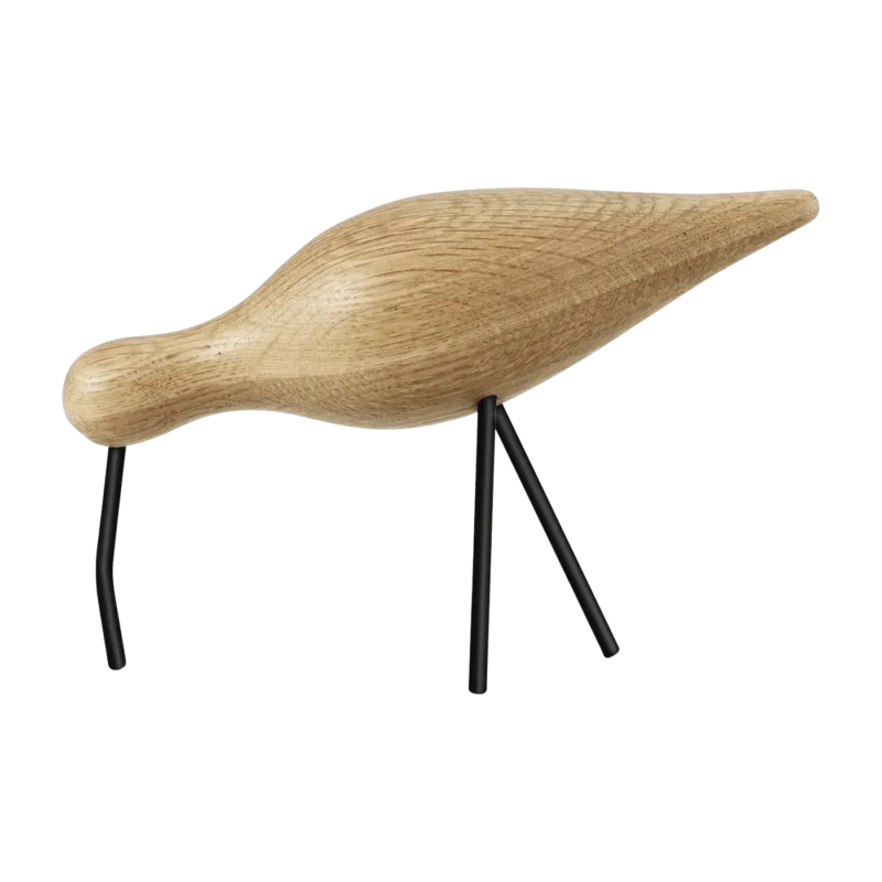 Oiseau en chêne et pieds en acier noirs L Shorebird noir - Normann Copenhagen - The Cool Republic