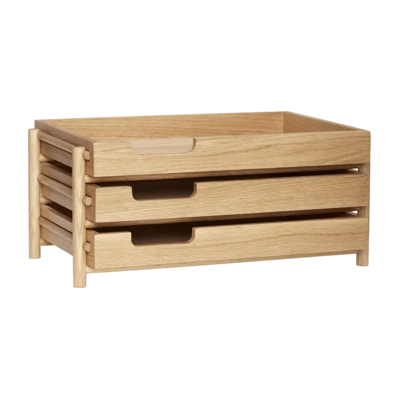 Organisateur de bureau en chêne - Hübsch - The Cool Republic