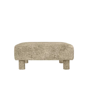 Ottoman en velours poppy beige et noir Dase - Ferm Living - The Cool Republic