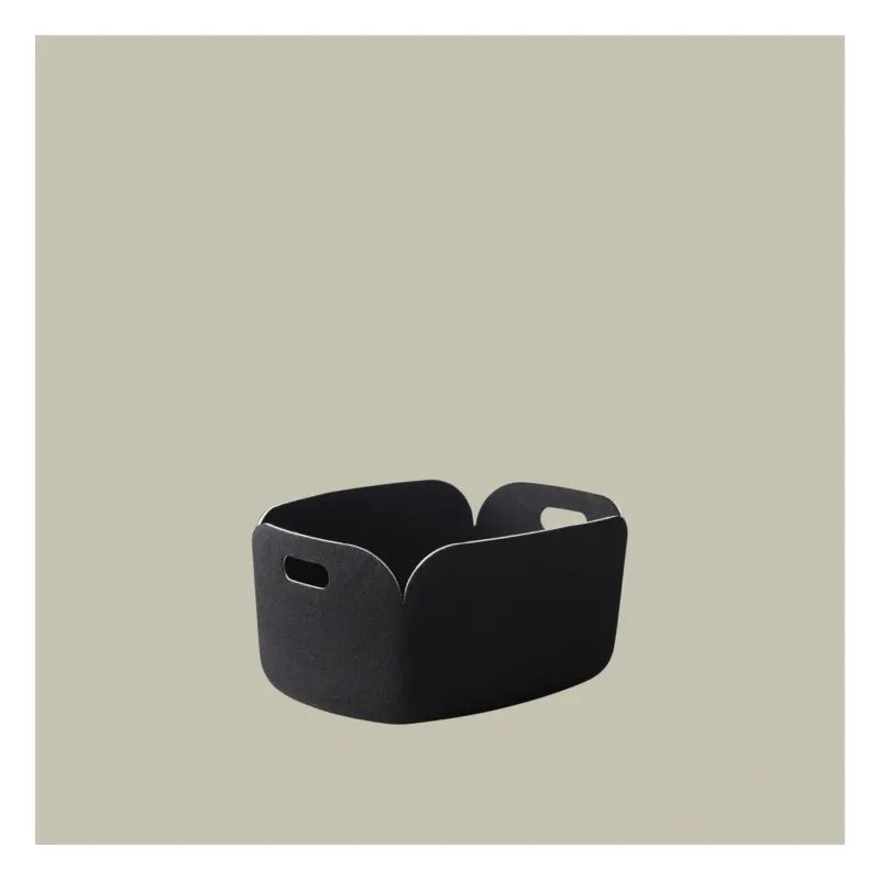 Panier de rangement recyclé mélange de noir 48x35cm Restore - Muuto - The Cool Republic
