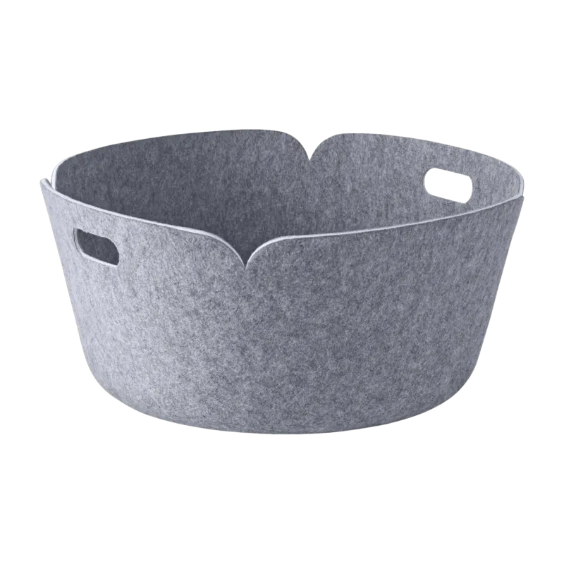 Panier de rangement recyclé rond gris Restore - Muuto - The Cool Republic
