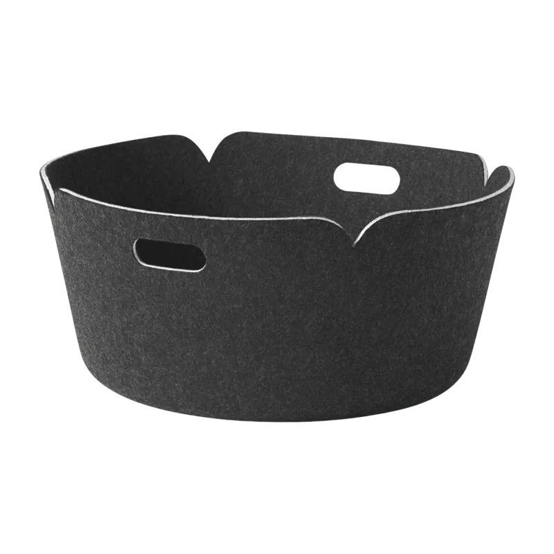 Panier de rangement rond recyclé anthracite Restore - Muuto - The Cool Republic