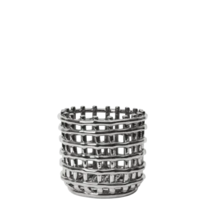 Panier en céramique galvanisé argenté 16 x 14,5 cm Ceramic Basket - Ferm Living - The Cool Republic