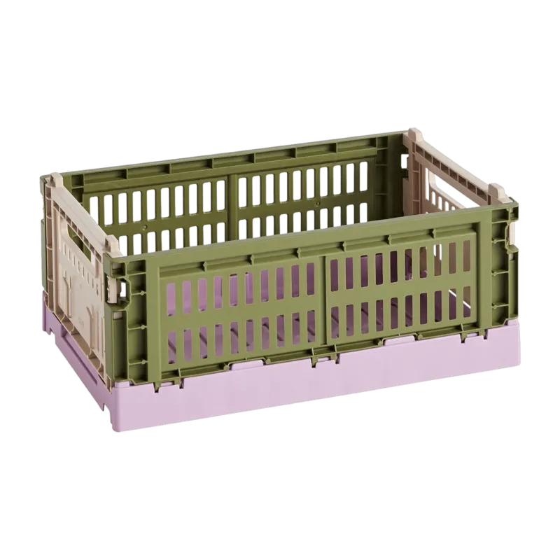 Panier en matière recyclée olive et rose S Colour Crate Mix - HAY - The Cool Republic