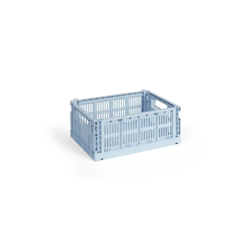 Panier en plastique recyclé bleu ciel 26,5 x 34,5 x 14 cm Colour Crate - HAY - The Cool Republic