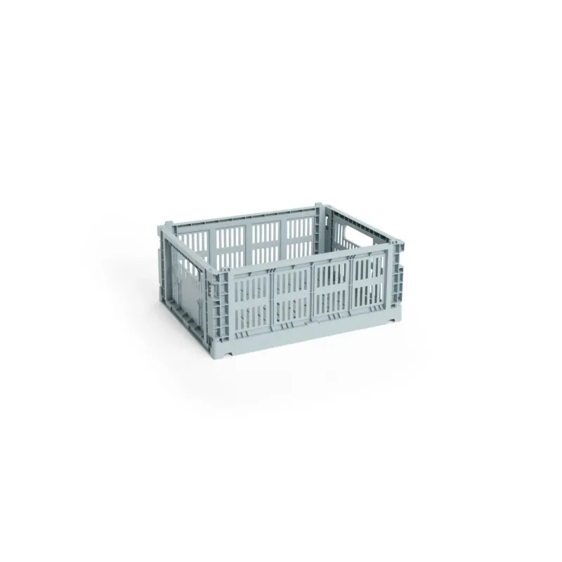 Panier en plastique recyclé bleu gris 26,5 x 34,5 x 14 cm Colour Crate - HAY - The Cool Republic