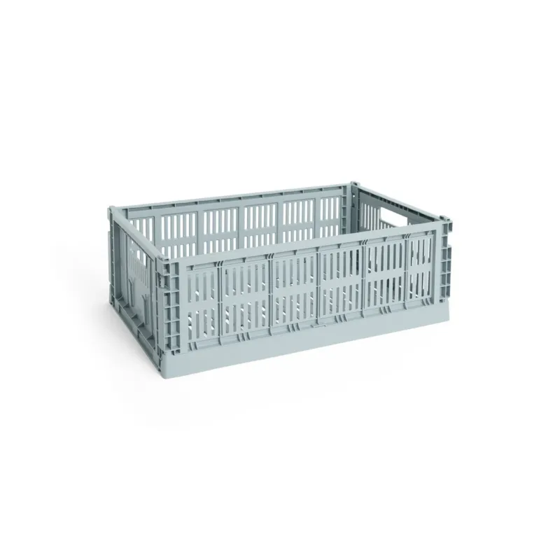 Panier en plastique recyclé bleu gris 53 x 34,5 x 18,5 cm Colour Crate - HAY - The Cool Republic