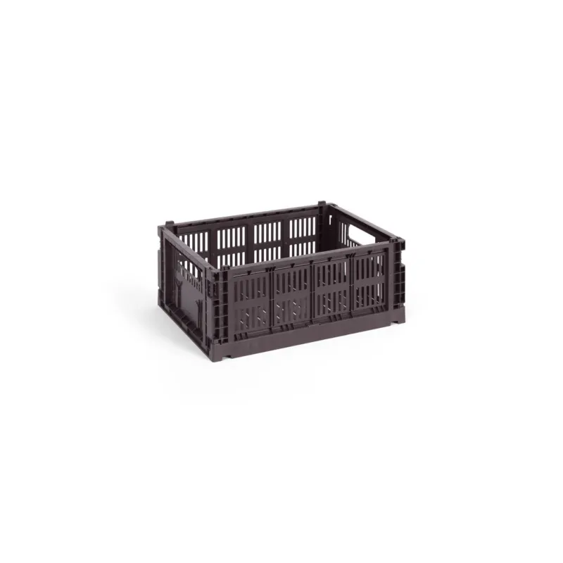 Panier en plastique recyclé bordeaux 26,5 x 34,5 x 14 cm Colour Crate - HAY - The Cool Republic