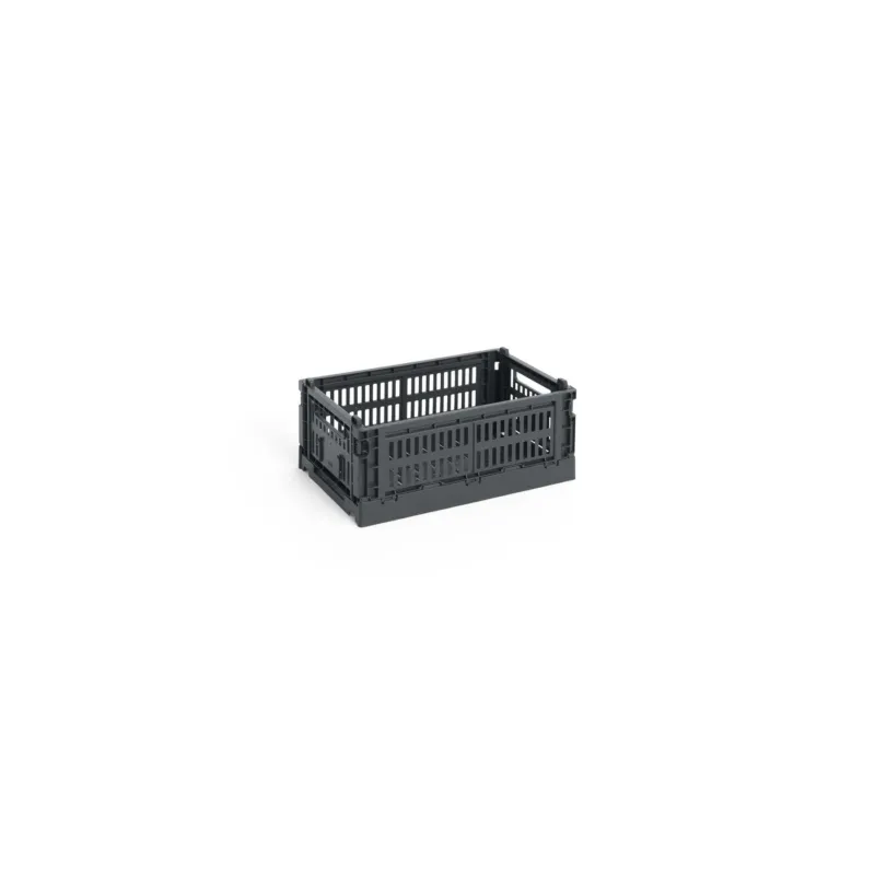 Panier en plastique recyclé gris charbon 26,5 x 17 x 10,5 cm Colour Crate - HAY - The Cool Republic