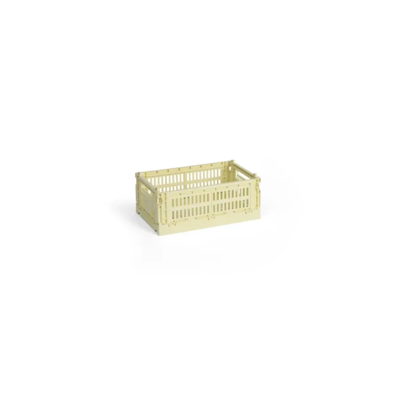 Panier en plastique recyclé jaune clair 26,5 x 17 x 10,5 cm Colour Crate - HAY - The Cool Republic