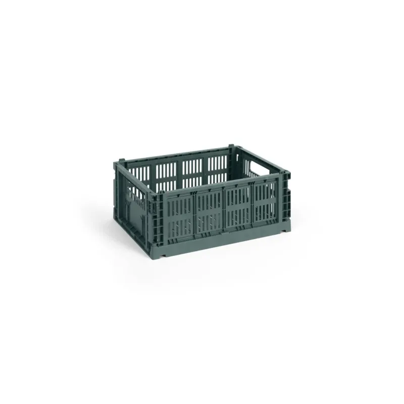Panier en plastique recyclé vert foncé 26,5 x 34,5 x 14 cm Colour Crate - HAY - The Cool Republic
