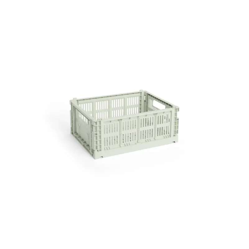 Panier en plastique recyclé vert menthe 26,5 x 34,5 x 14 cm Colour Crate - HAY - The Cool Republic