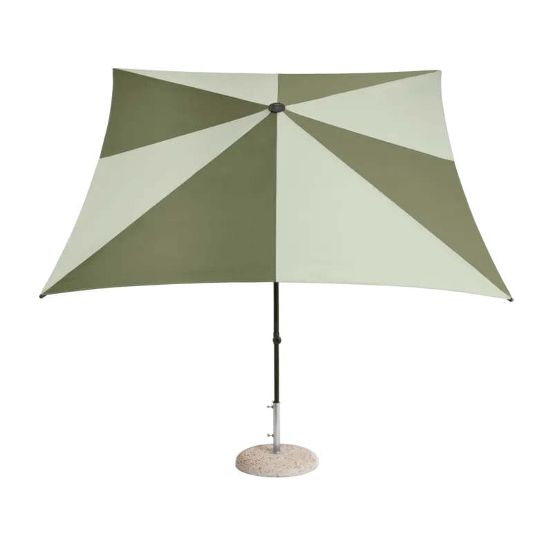 Parasol carré vert et vert foncé 240x240x248cm Terrazza - HAY - The Cool Republic