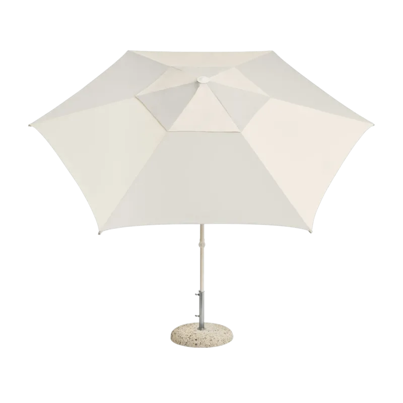Parasol hexagonal blanc et gris clair 300x300x240cm Terrazza - HAY - The Cool Republic