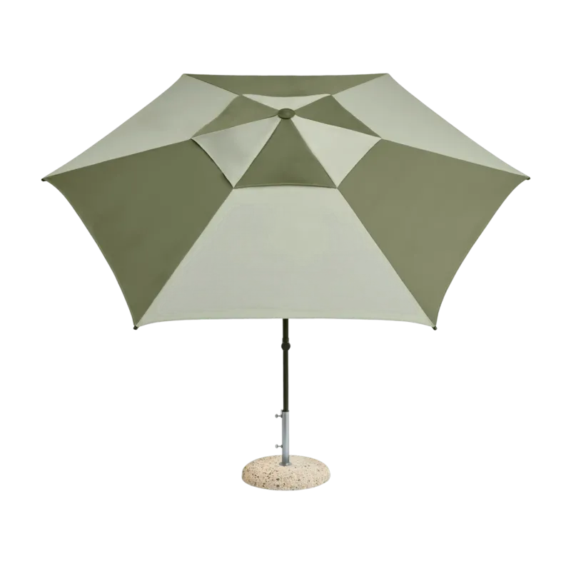 Parasol hexagonal vert et vert foncé 300x300x240cm Terrazza - HAY - The Cool Republic