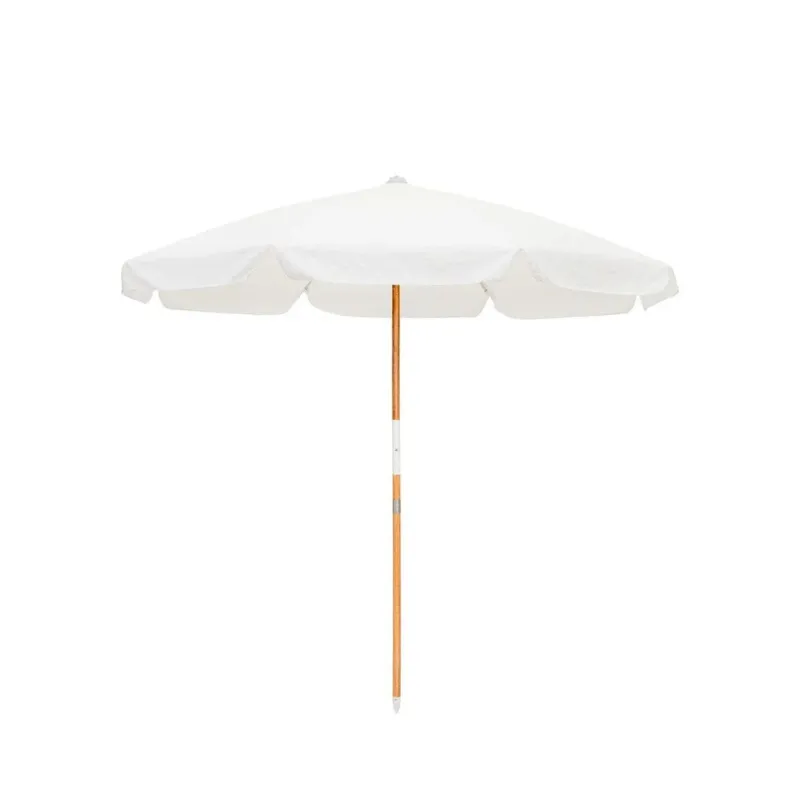 Parasol rond en tissu blanc antique 200cm Amalfi - Business & Pleasure - The Cool Republic