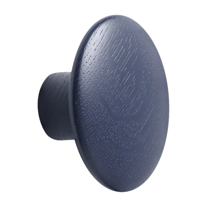 Patère ronde en bois bleu foncé 9 cm The Dots - Muuto - The Cool Republic