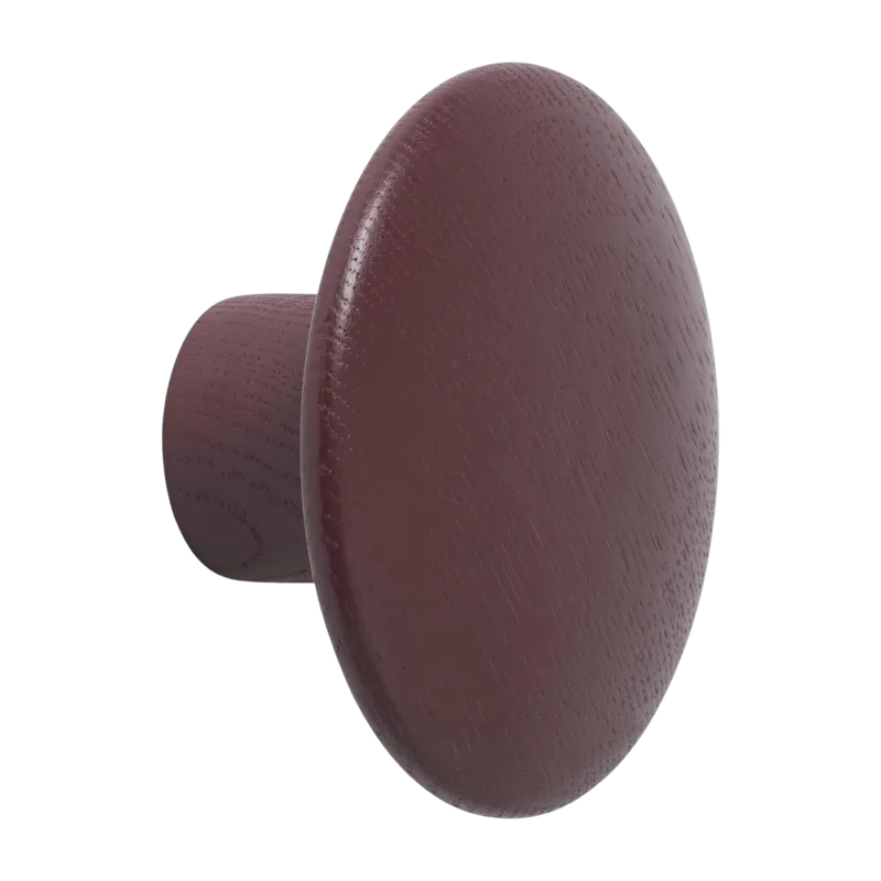 Patère ronde en bois burgundy 6,5 cm The Dots - Muuto - The Cool Republic