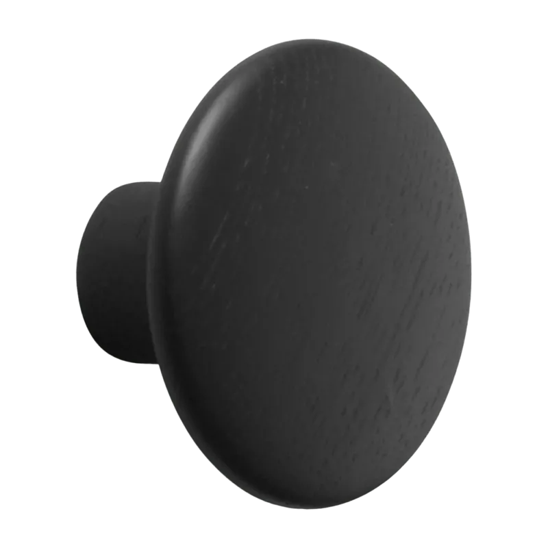 Patère ronde en bois noir 9 cm The Dots - Muuto - The Cool Republic