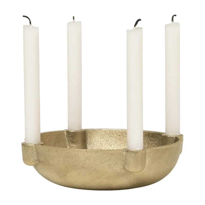 Petit bougeoir bol en laiton massif doré 14,6 x 3,7 cm - Ferm Living - The Cool Republic
