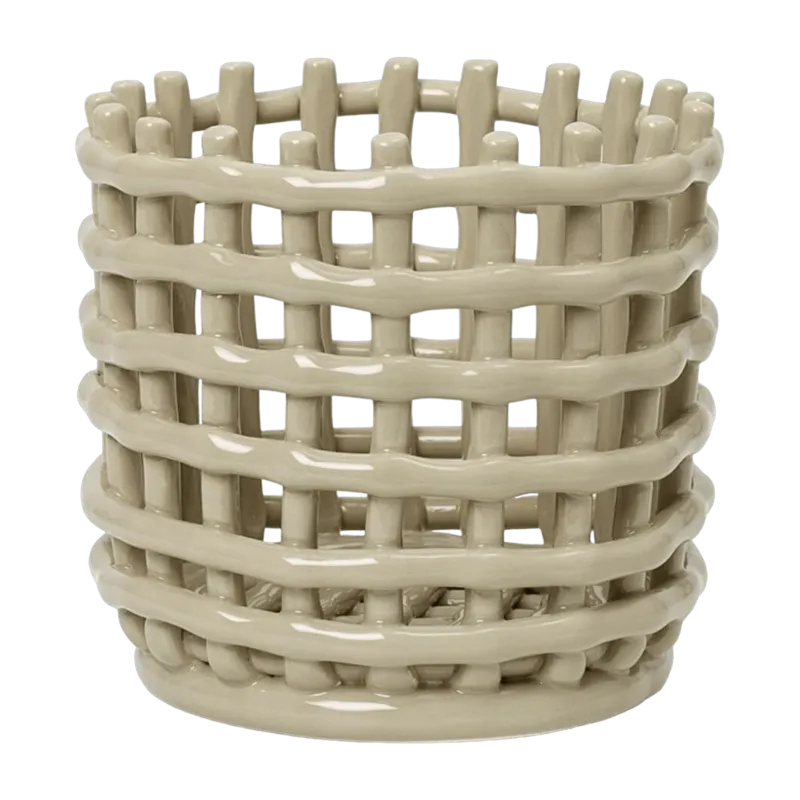 Petit panier beige en céramique - Ferm Living - The Cool Republic
