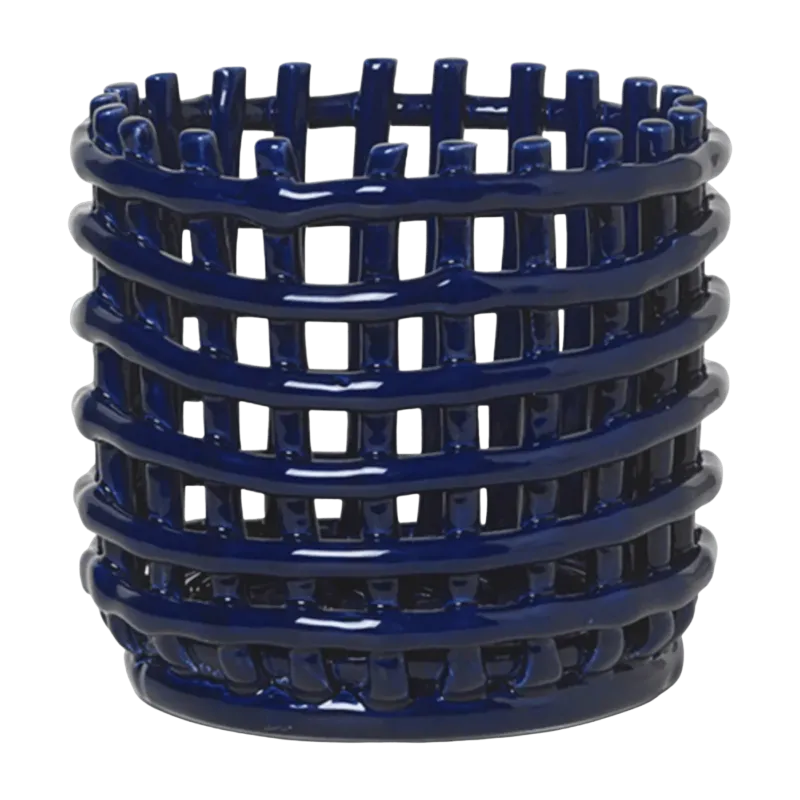 Petit panier bleu en céramique - Ferm Living - The Cool Republic