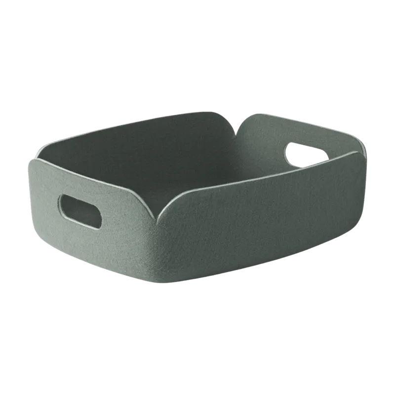 Petit panier de rangement recyclé gris vert Restore Tray - Muuto - The Cool Republic